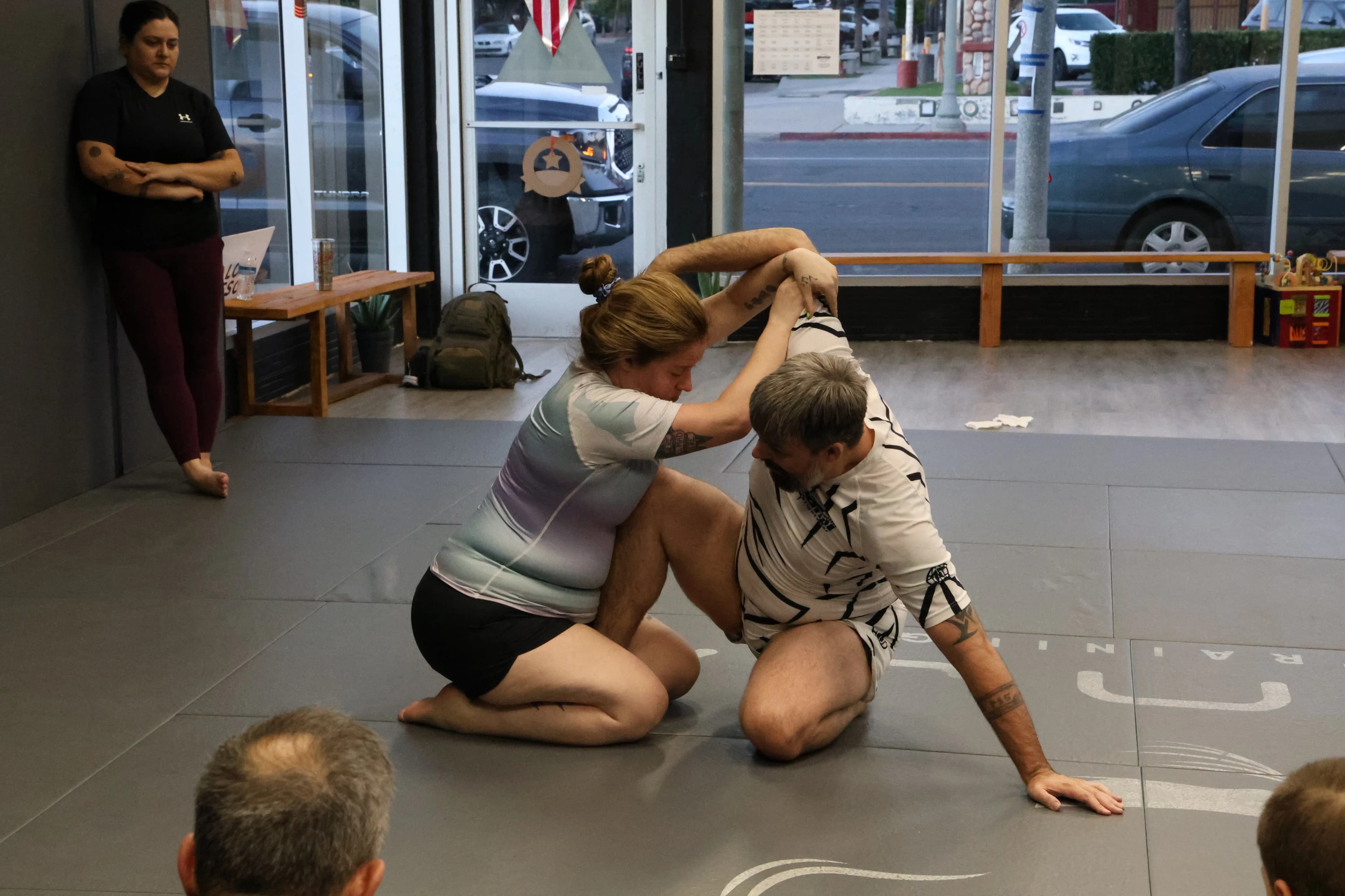Beginner wearing athletic clothing for Jiu-Jitsu