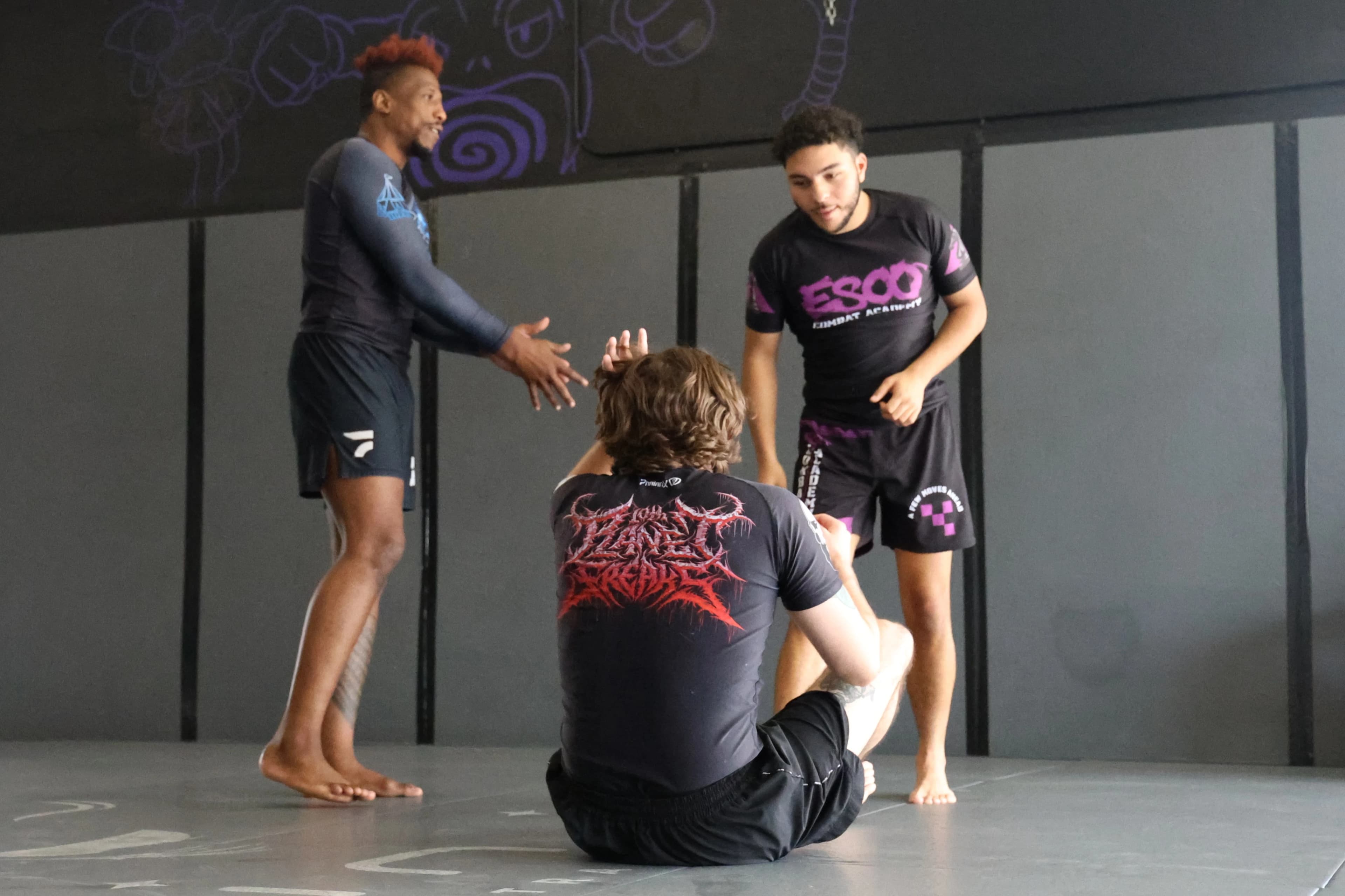No-Gi Jiu-Jitsu sparring and drilling