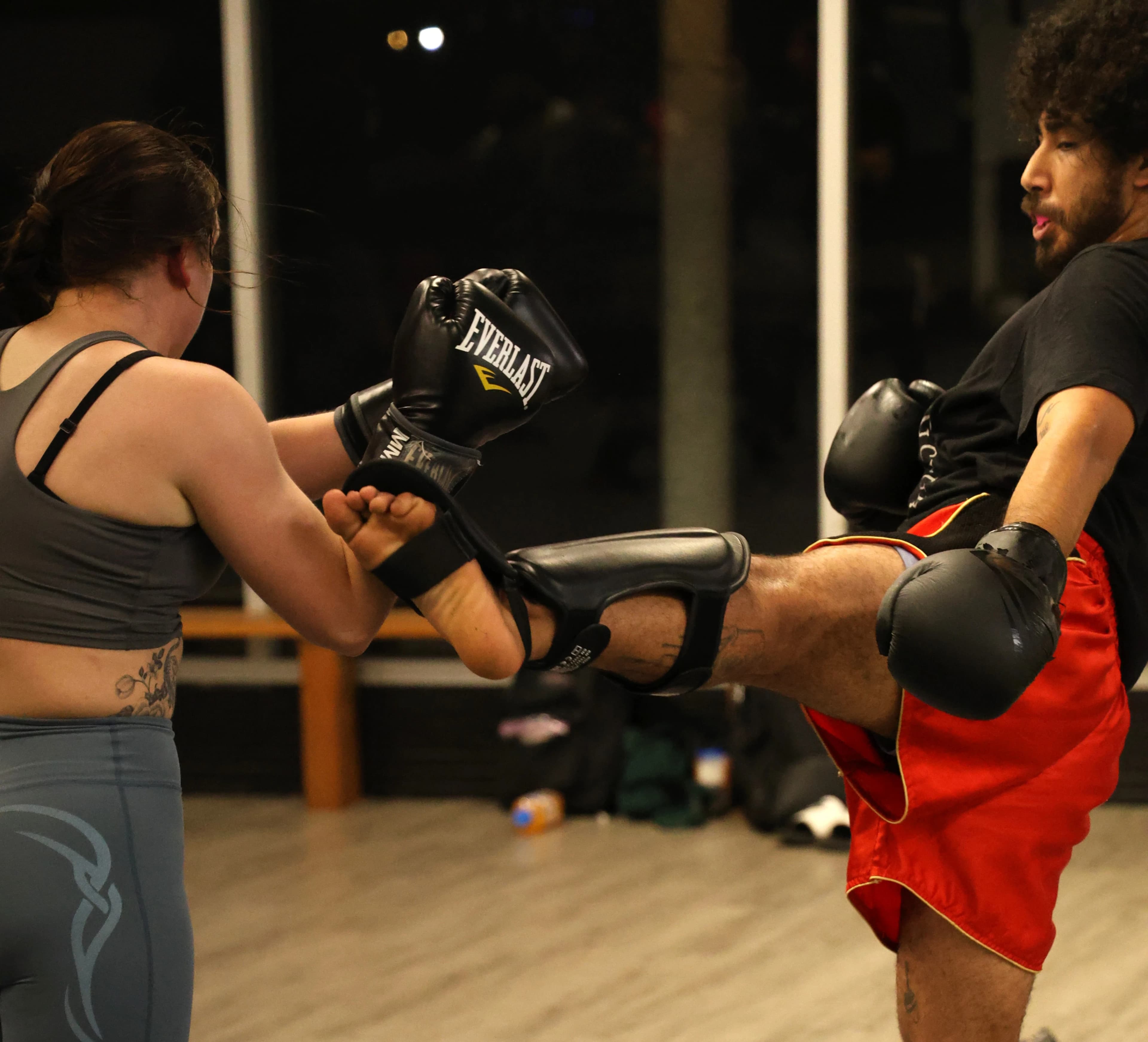 Muay Thai conditioning and pad work training