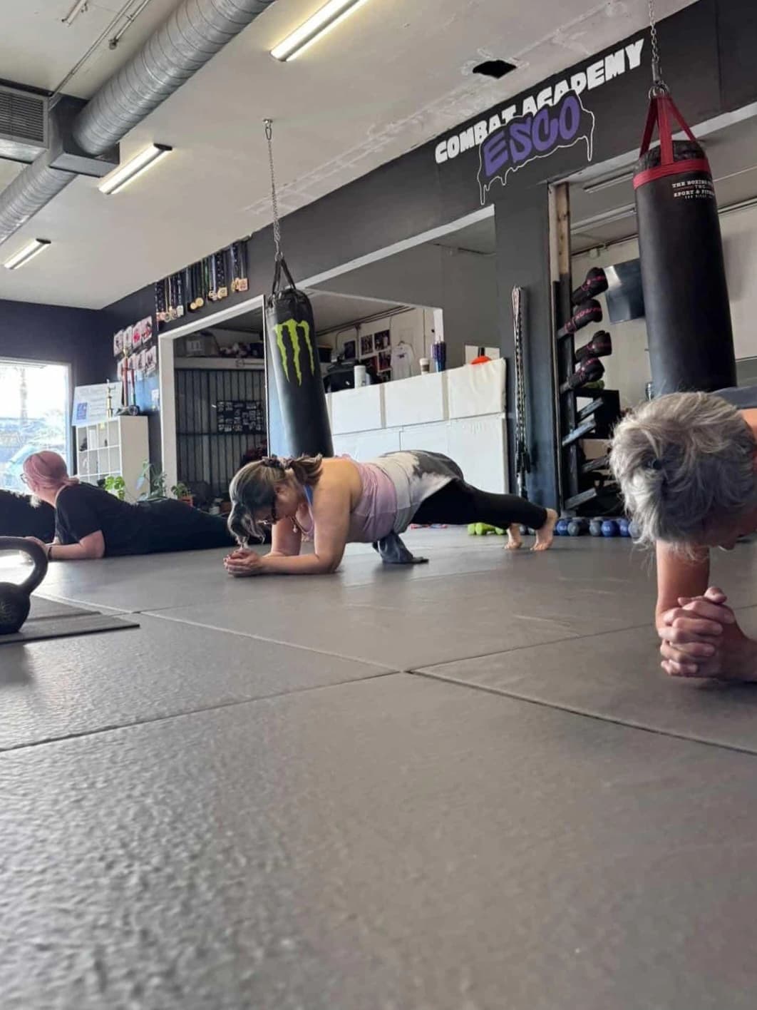 Athletes performing strength training exercises