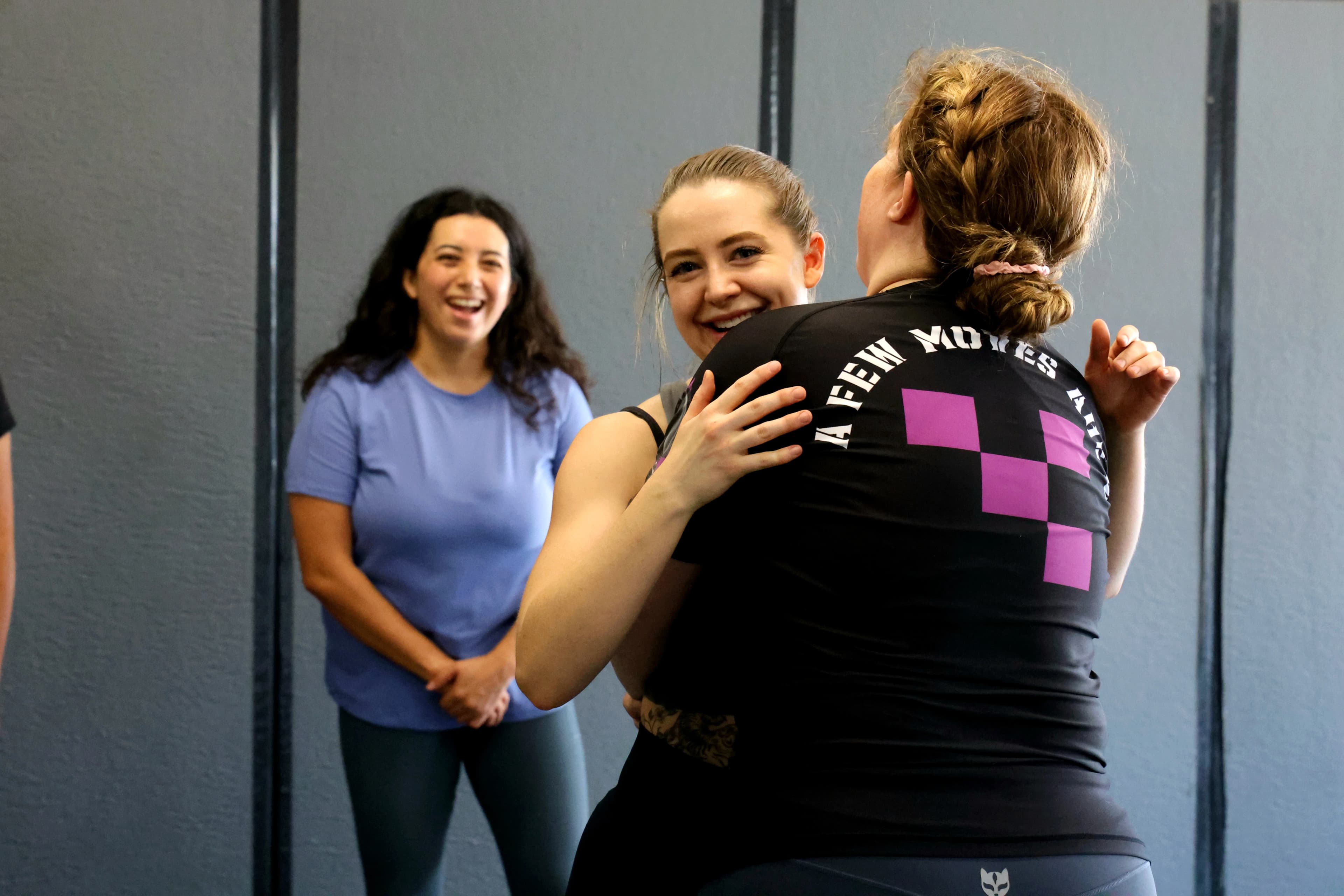 Women training self defense conditioning drills