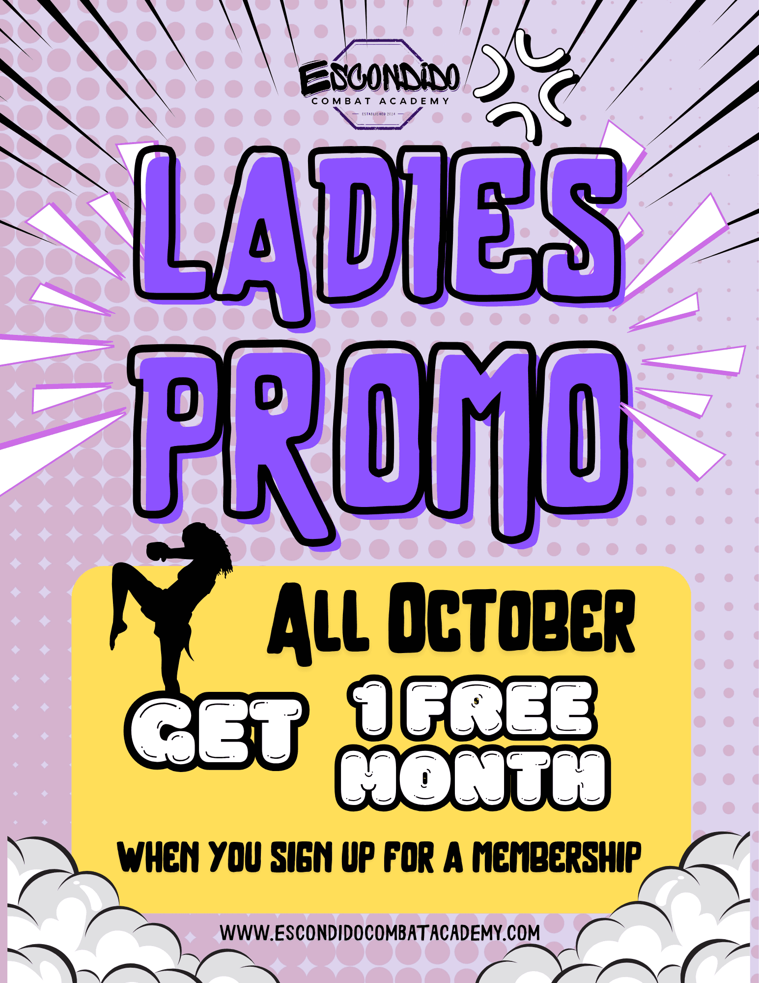 Ladies Join and Get a Free Month Membership Promo at Escondido Combat Academy